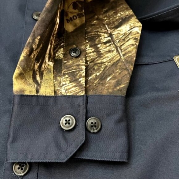 Tallwoods Element Wear Hunting Shooting Shirt Navy Blue Long Sleeve - Picture 4 of 6